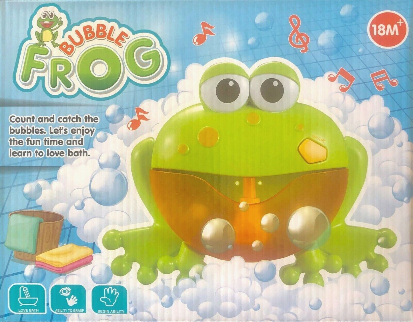 Baby Bath Bubble Toy BubblE Frog Blower Machine Maker