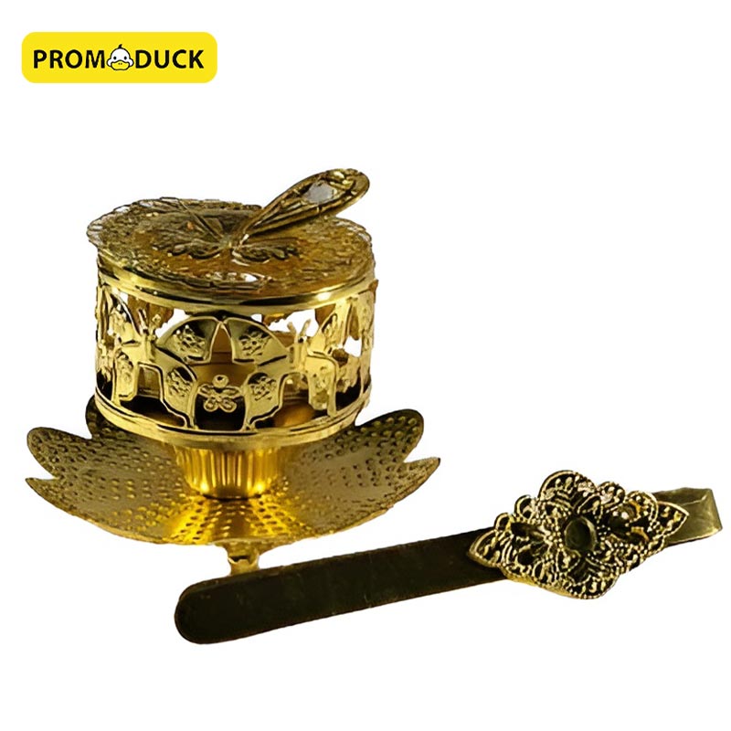 Gold Metal  Bokhor Burner | Censer | 🌙✨ with coal catcher