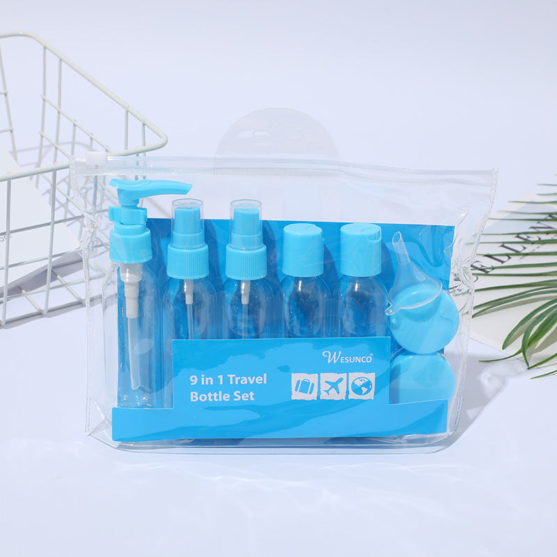 Travel organizer -pack of 9pcs Set for Shampoo Conditioner Lotion Body and Hand wash
