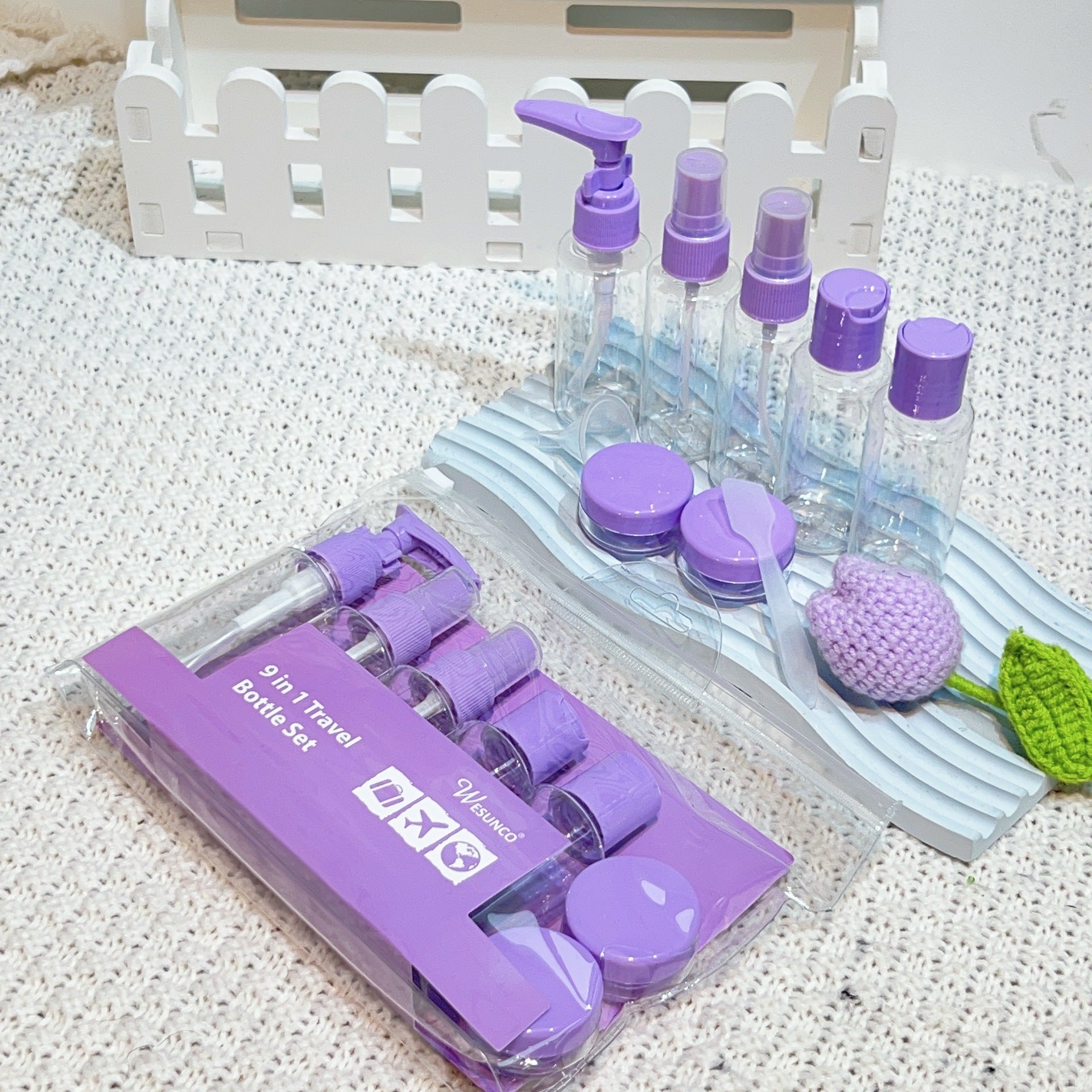 Travel organizer -pack of 9pcs Set for Shampoo Conditioner Lotion Body and Hand wash