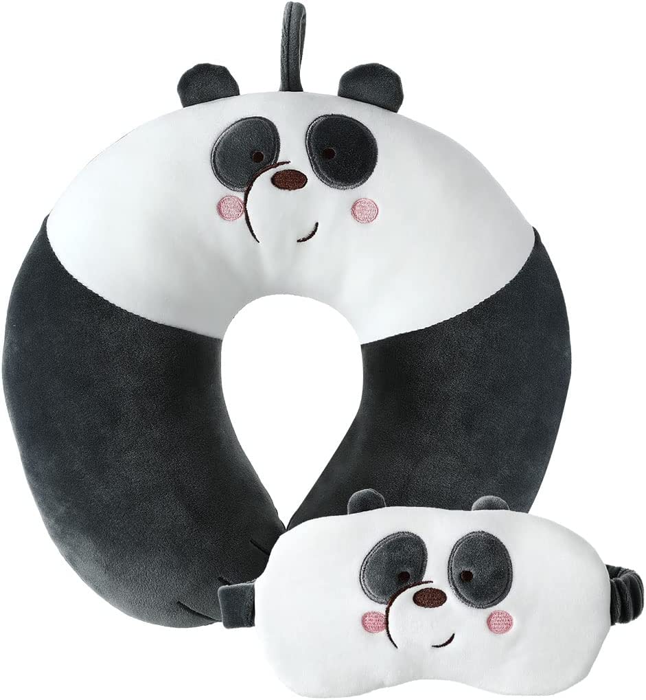 We bare bears neck pillow/travel pillow comes with eye shades